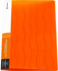 Папка с зажимом и бок. карманом Ламарк Волна, 0,60мм, оранжевая