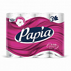 Туалетная бумага PAPIA спайка 12 шт., 3-х слойная (12×16,8 м), БЕЛАЯ