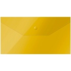 Папка-конверт на кнопке OfficeSpace С6, 150мкм, пластик, желтая