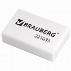 Ластик BRAUBERG, 26х17х7 мм, белый, прямоугольный
