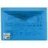 Папка-конверт с кнопкой BRAUBERG, А4, до 100 листов, прозрачная, синяя, СВЕРХПРОЧНАЯ 0,18 мм