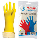 Перчатки резиновые PACLAN "Professional" с х/б напылением, размер XL (оч.больш), желтые, шк76133