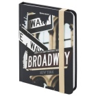 Блокнот с резинкой в клетку 96 л., МАЛЫЙ ФОРМАТ А6 (109х148 мм), твердая обложка, BRAUBERG, "Broadway"