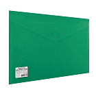 Папка-конверт с кнопкой BRAUBERG, А4, до 100 листов, непрозрачная, зеленая, СВЕРХПРОЧНАЯ 0,2 мм