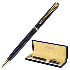 Ручка подарочная шариковая GALANT "Arrow Gold Blue", корпус темно-синий, золотистые детали, пишущий