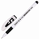Ручка гел черная Стафф "Manager", корпус белый, игольчатый узел 0,5мм