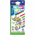 Карандаши с двухцветным грифелем Berlingo "SuperSoft. 2in1", 12шт., 24цв., картон., европодвес