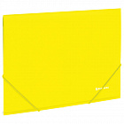 Папка на резинках BRAUBERG "Neon", неоновая, желтая, до 300 листов, 0,5 мм