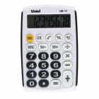 Калькулятор Uniel UK-11G  8 разр. 97*62*11мм черный/белый