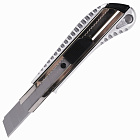 Нож канцелярский 18 мм BRAUBERG "Metallic", металлический корпус (рифленый), автофиксатор, блистер