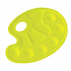 Палитра для рисования ЮНЛАНДИЯ желтая, 6 ячеек для красок и 4 ячейки для смешивания, с подвесом
