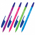 Ручка Брауберг "X-333" NEON SOLID, синяя, 0,7мм