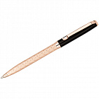 Ручка шариковая Delucci "Terra", синяя, 1,0мм, корпус розовое золото/чёрный, с кристаллом, подар.уп
