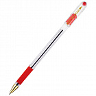 Ручка на масл. основе MunHwa "MC Голд", красная, 0,5мм, грип