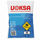 Противогололёдный материал 20 кг UOKSA Кристал природная соль, мешок
