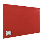 Папка-конверт с кнопкой BRAUBERG, А4, до 100 листов, непрозрачная, красная, СВЕРХПРОЧНАЯ 0,2 мм