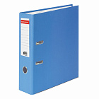 Папка-регистратор BRAUBERG с покрытием из ПВХ, 80 мм, с уголком, голубая (удвоенный срок службы)