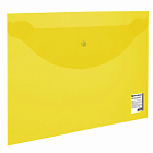 Папка с кнопкой А4 Брауберг прозр.-желтая, 0,15 мм