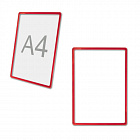 Рамка POS А4 для рекл. материала красная, без защитн. экрана