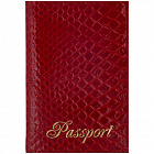 Обложка Паспорт OfficeSpace "Питон" кожа, красный