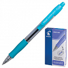 Ручка шариковая масляная автоматическая с грипом PILOT "Super Grip", СИНЯЯ, голубые детали, узел 0,7