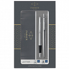 Набор Parker “Jotter Stainless Steel СT”: ручка шариковая, 1,0мм и ручка перьевая, 1,0мм, подар.уп.
