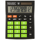 Калькулятор Брауберг 12 разр. EXTRA COLOR-BKLG 192x143 мм, черно/салатовый