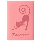 Обложка Паспорт Стафф "Кошка", мягкий полиуретан, персиковая