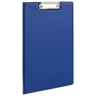 Папка-планшет ОФИСМАГ, А4 (340х240 мм), с прижимом и крышкой, картон/ПВХ, РОССИЯ, синяя