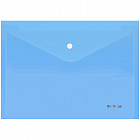 Папка-конверт на кнопке Berlingo "Starlight" А4, 180мкм, прозрачная голубая, индив. ШК