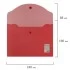 Папка-конверт с кнопкой МАЛОГО ФОРМАТА (240х190 мм), А5, прозрачная, красная, 0,18 мм, BRAUBERG