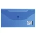 Папка-конверт с кнопкой МАЛОГО ФОРМАТА (250х135 мм), прозрачная, синяя, 0,18 мм, BRAUBERG
