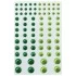 Стразы самоклеящиеся "Круглые", 6-15 мм, 80 шт., зеленые/салатовые, на подложке, ОСТРОВ СОКРОВИЩ