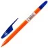 Ручка шариковая масляная BRAUBERG "X-100", корпус оранжевый, узел 1 мм, линия 0,7 мм, синяя, 142678