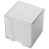 Блок для записей BRAUBERG в подставке прозрачной, куб 9х9х9 см, белый, белизна 95-98