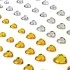 Стразы самоклеящиеся "Сердце", 6-15 мм, 80 шт., цвет золотой/серебристый, на подложке, ОСТРОВ СОКРОВ