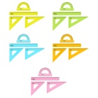 Набор чертежный СТАММ, размер M (линейка 20см, 2 треугольника, транспортир), прозрачный, неоновые цвета